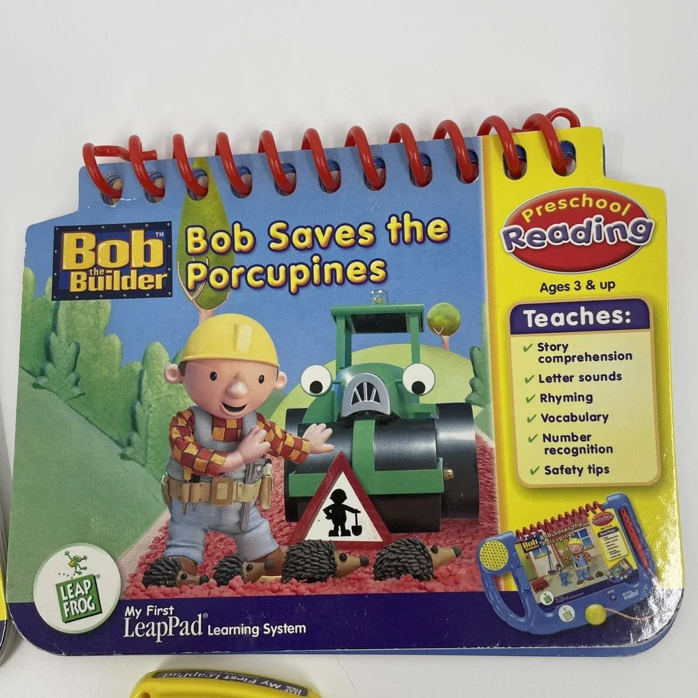 LeapFrog My First LeapPad Bob‎ the Builder ABCs Phonics Books Cartridges Lot 5pc